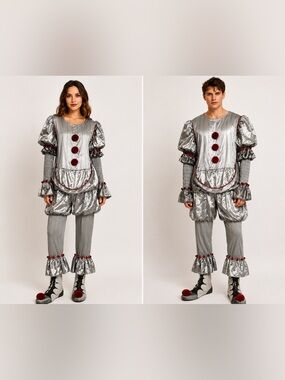 IT 2 Pennywise Clown Outfit Cosplay Costume Stephen King Adult Men Women One Sz